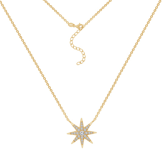 Starburst Pave Pendant Necklace
