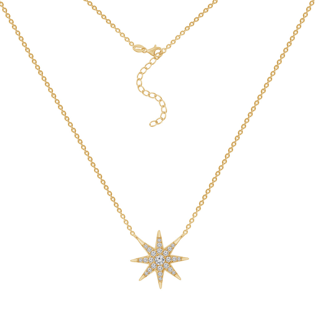 Pave Star & Sunburst Necklace