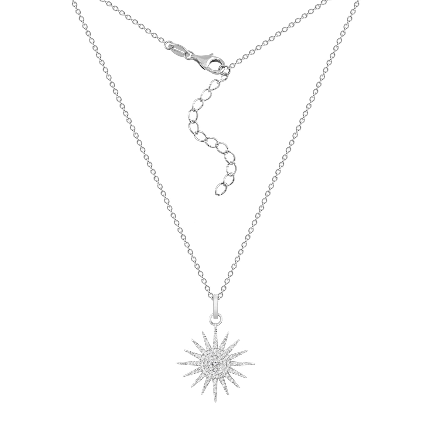 Sunburst Pave Pendant Necklace