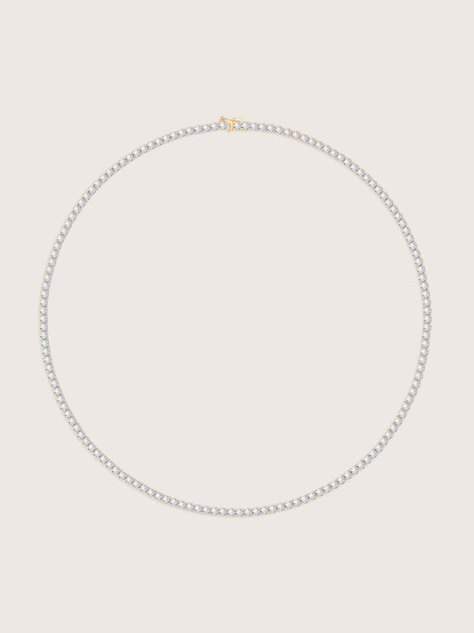 DIAMONBLISS Plated Solid 925 Sterling Silver Tennis Necklace