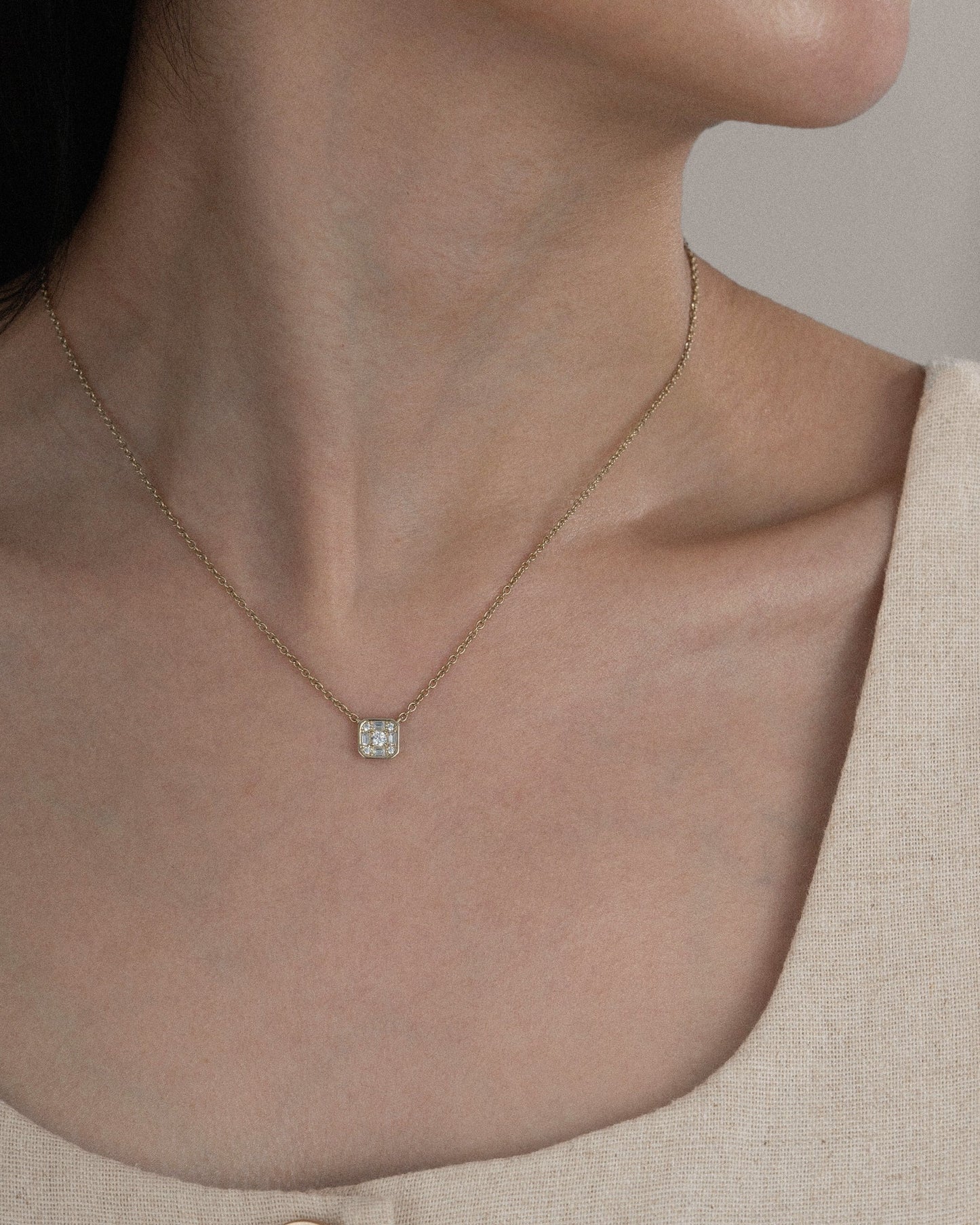 Marilyn Monroe Cluster Square Necklace