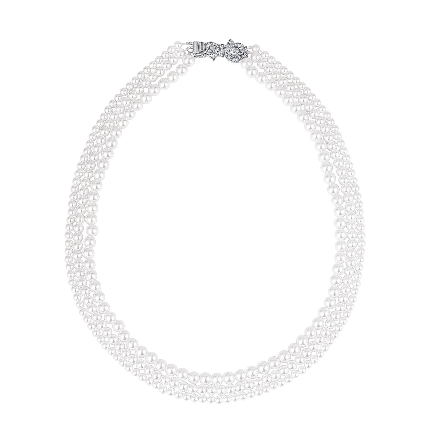 Diamonbliss Marilyn Pearl Strand with Bow Necklace