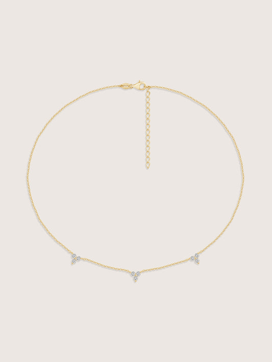 Lab Grown Diamond Trio Station Necklace