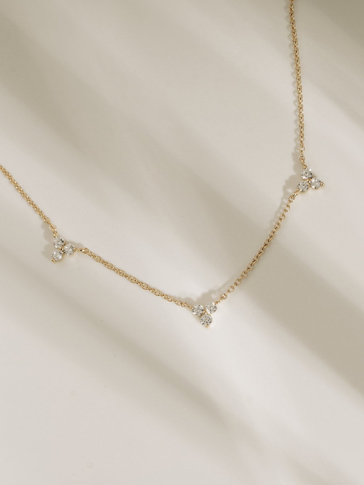 Lab Grown Diamond Trio Station Necklace