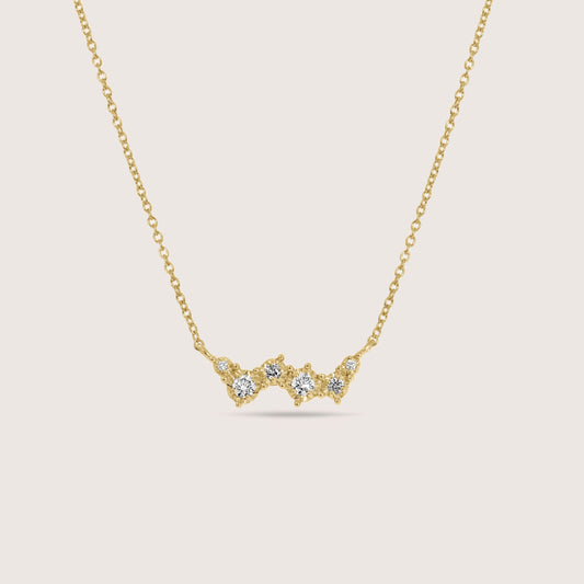 Lab Grown Diamond Six-Stone Wave Pendant Necklace