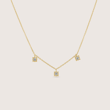 Lab Grown Diamond Dangle Stone Station Necklace
