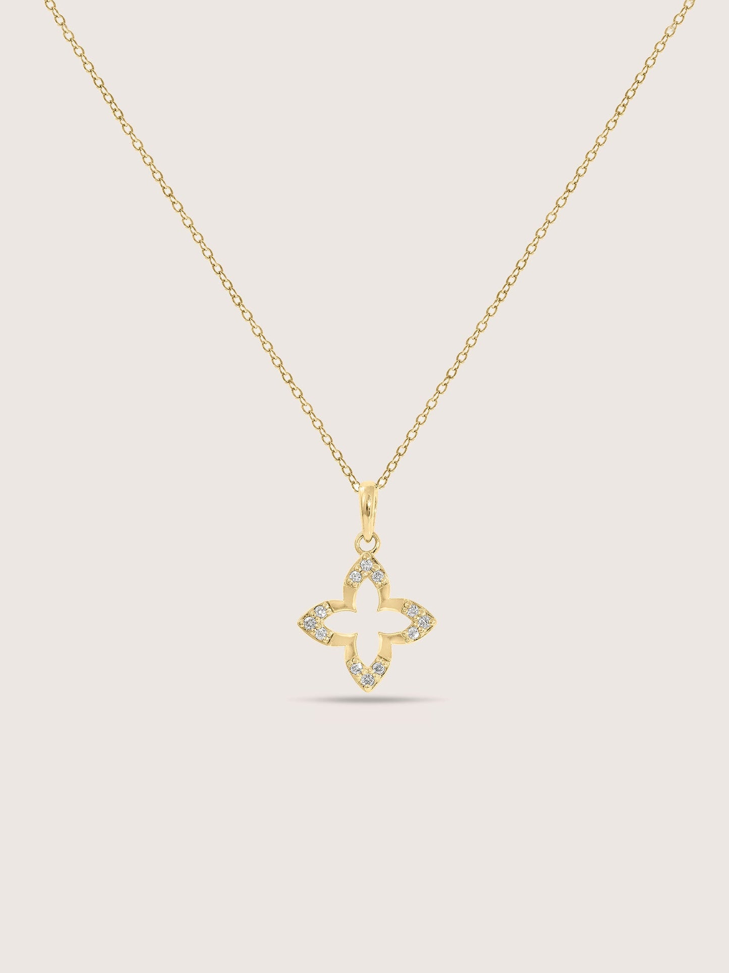 Lab Grown Diamond Accent Floral Charm Necklace