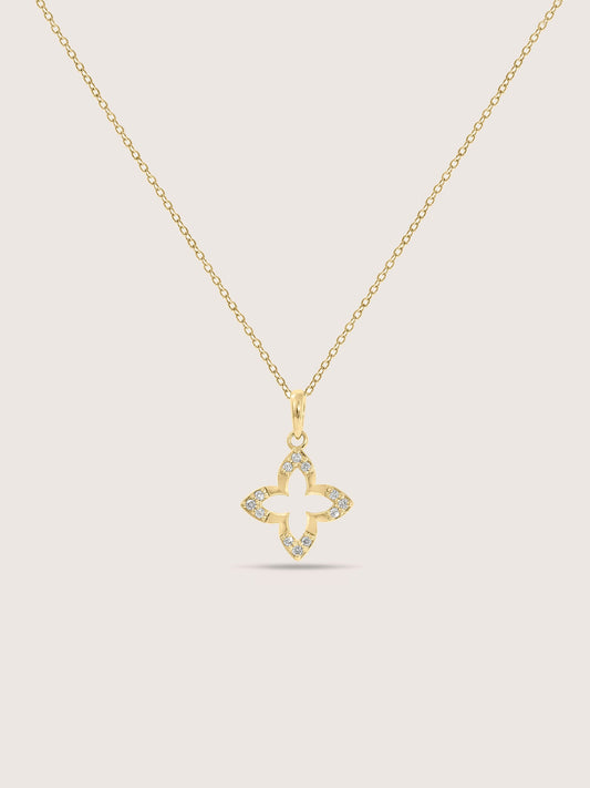 Lab Grown Diamond Accent Floral Charm Necklace