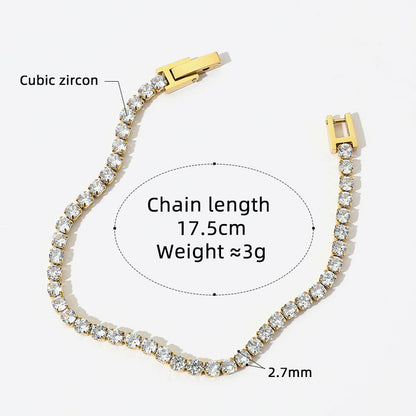Aquabliss Stainless Steel Cubic Zirconia Classic Tennis Bracelet