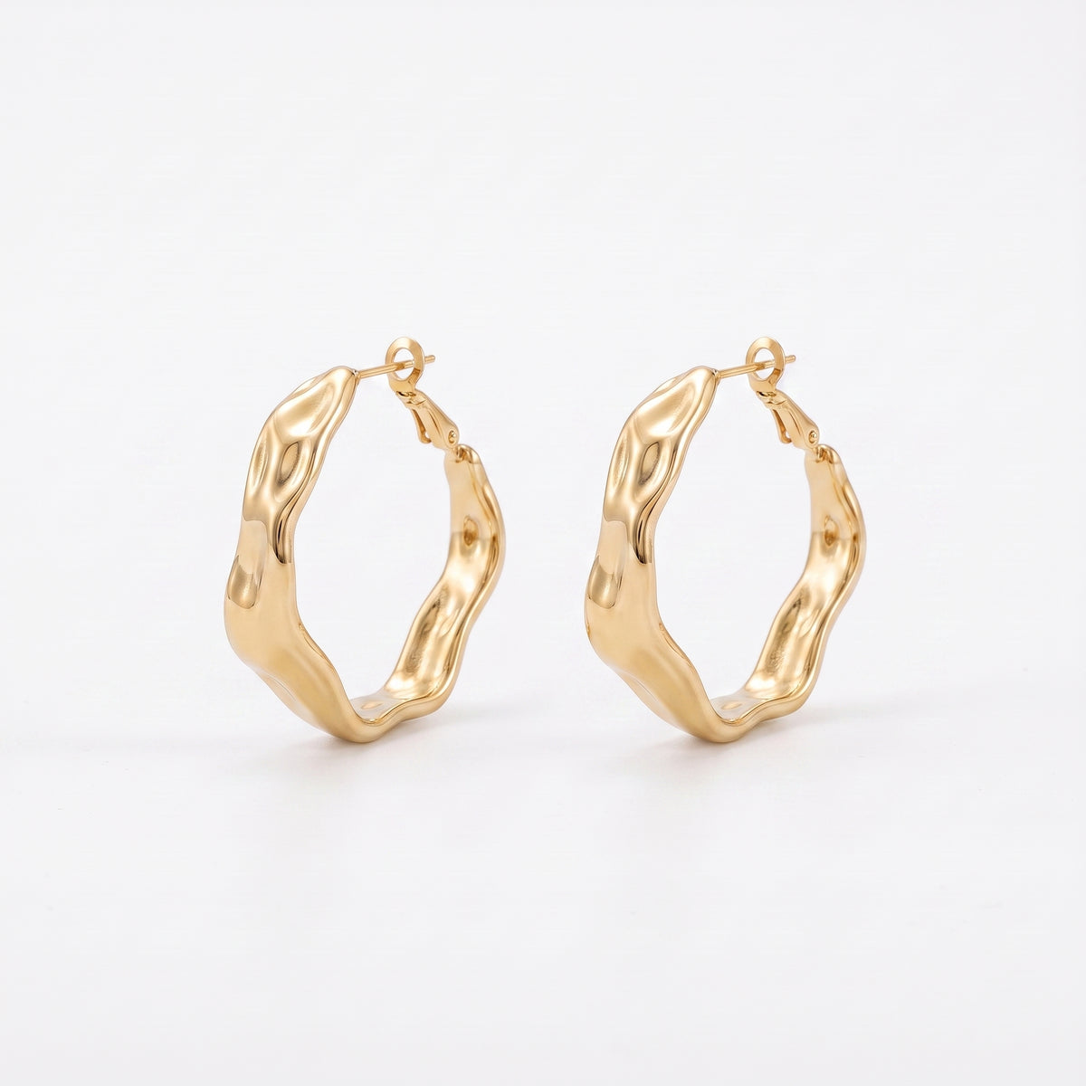 Aquabliss Stainless Steel 1.25" Twisted Hoop Earrings