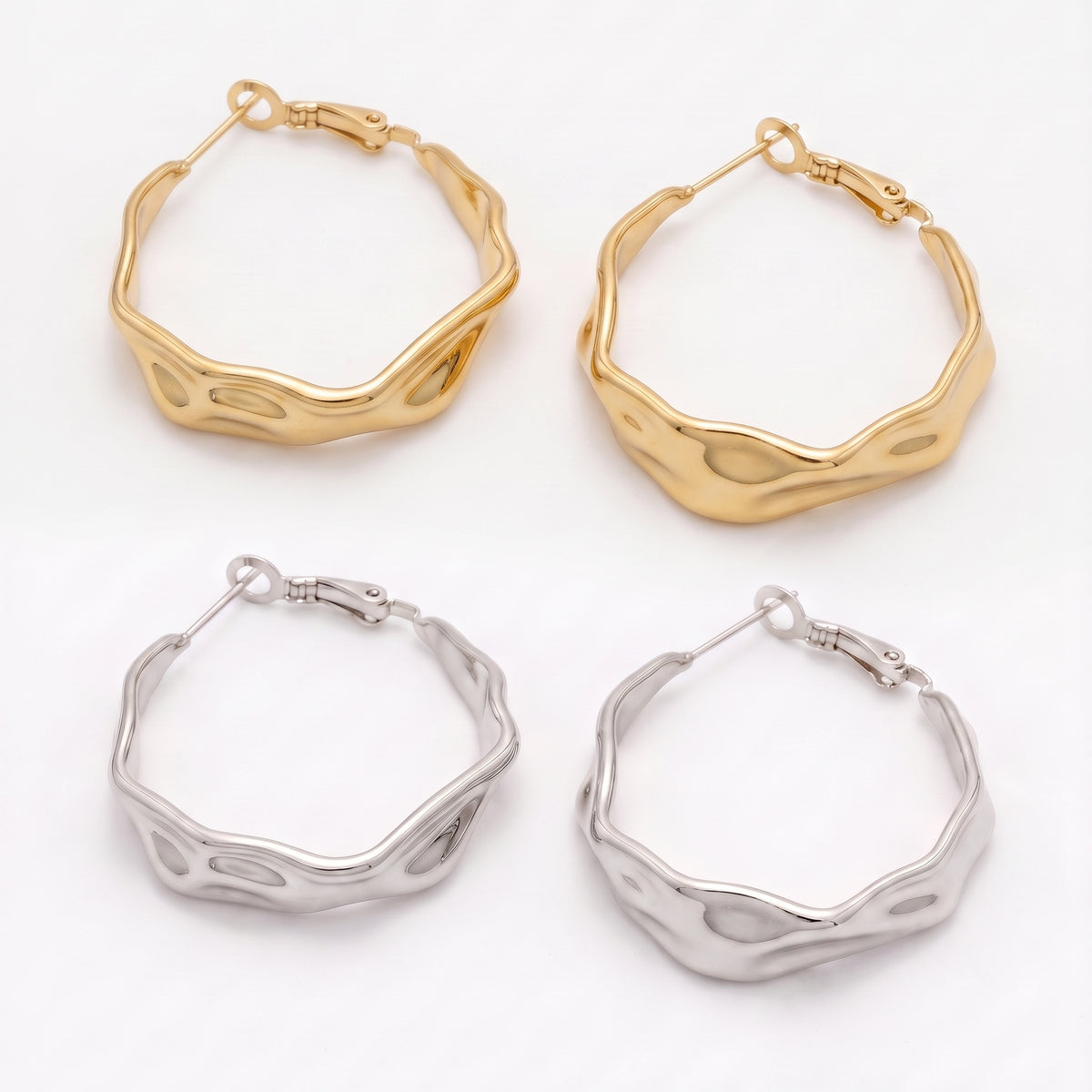 Aquabliss Stainless Steel 1.25" Twisted Hoop Earrings