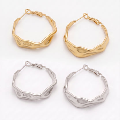 Aquabliss Stainless Steel 1.25" Twisted Hoop Earrings