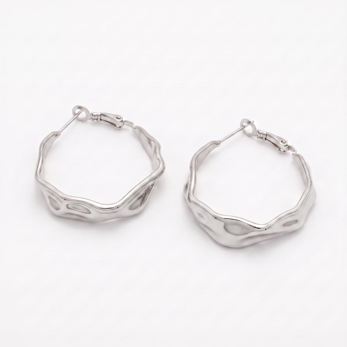 Aquabliss Stainless Steel 1.25" Twisted Hoop Earrings