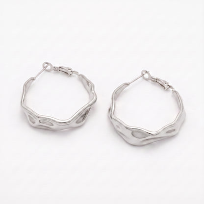 Aquabliss Stainless Steel 1.25" Twisted Hoop Earrings