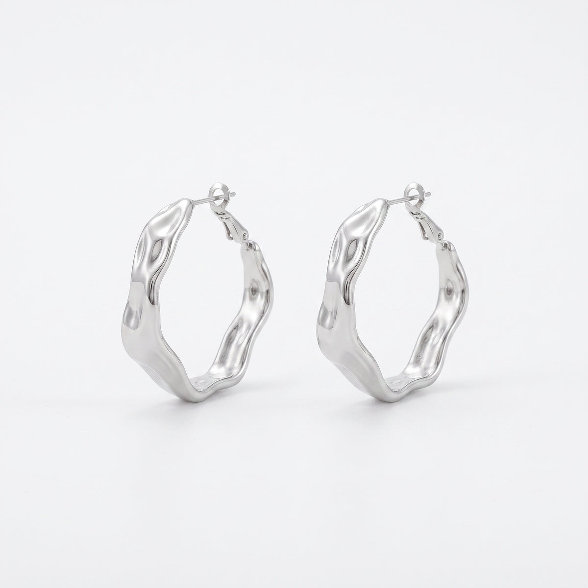 Aquabliss Stainless Steel 1.25" Twisted Hoop Earrings
