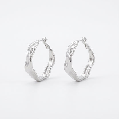 Aquabliss Stainless Steel 1.25" Twisted Hoop Earrings
