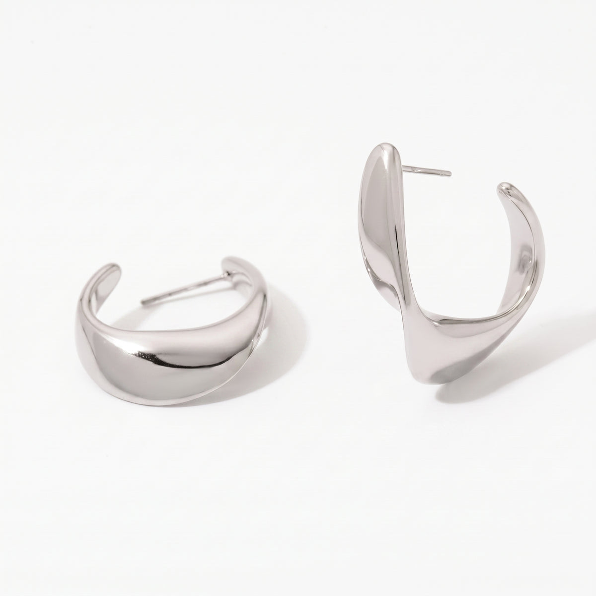 Aquabliss Stainless Steel Twisted C Hoop Earrings