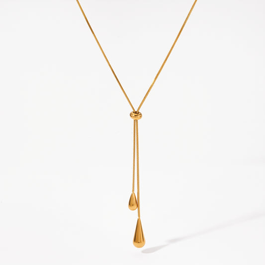 Aquabliss Gold-Tone Stainless Steel Adjustable Y Shaped Necklace