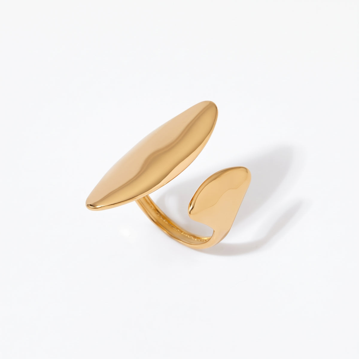 Aquabliss Gold-Tone Stainless Steel Abstract Shape Statement Ring