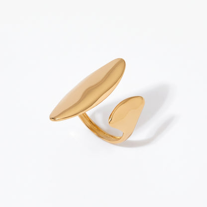 Aquabliss Gold-Tone Stainless Steel Abstract Shape Statement Ring