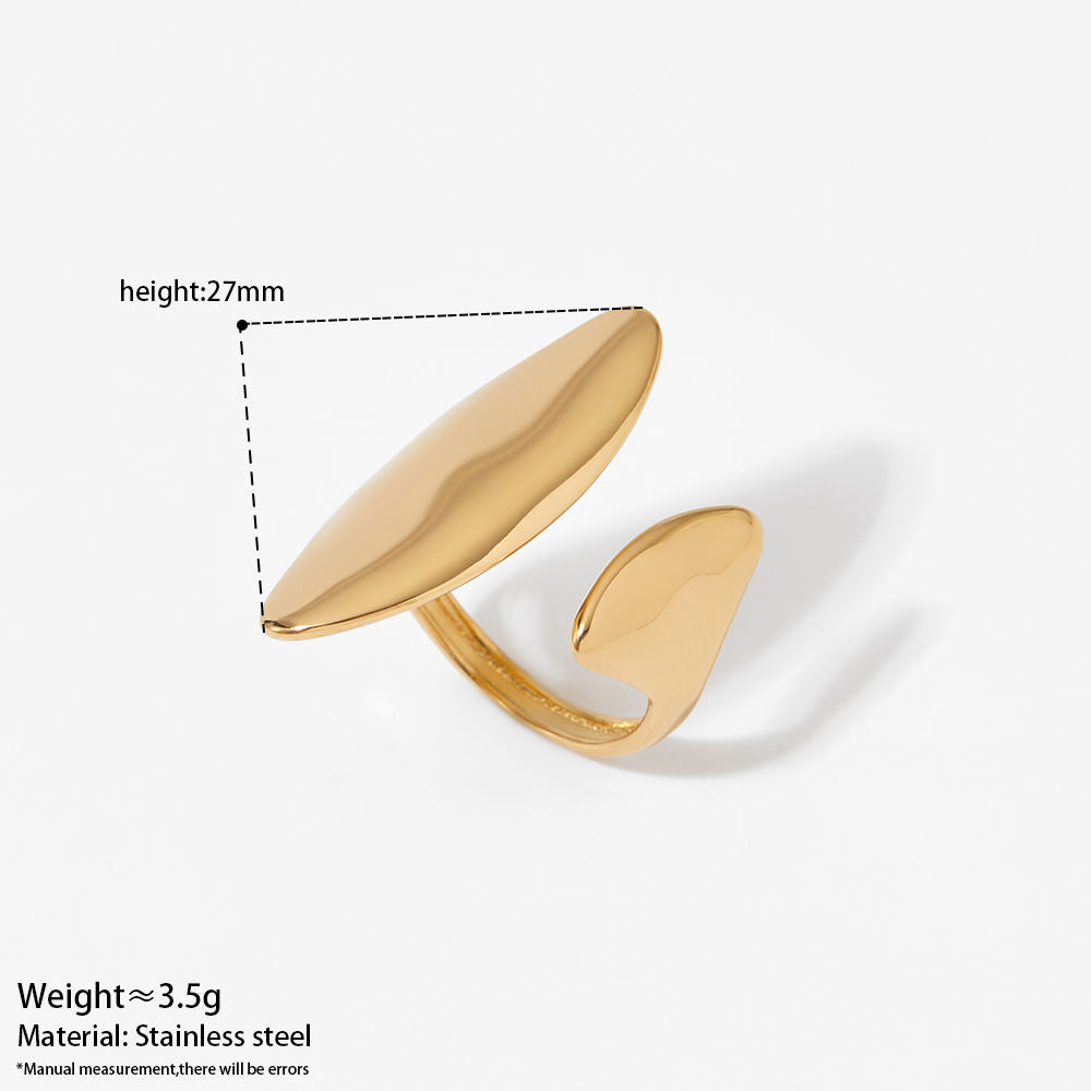 Aquabliss Gold-Tone Stainless Steel Abstract Shape Statement Ring
