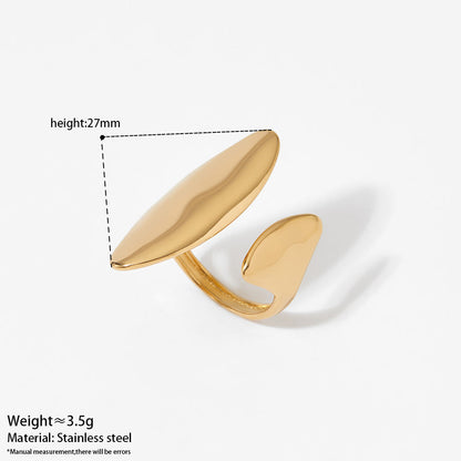 Aquabliss Gold-Tone Stainless Steel Abstract Shape Statement Ring