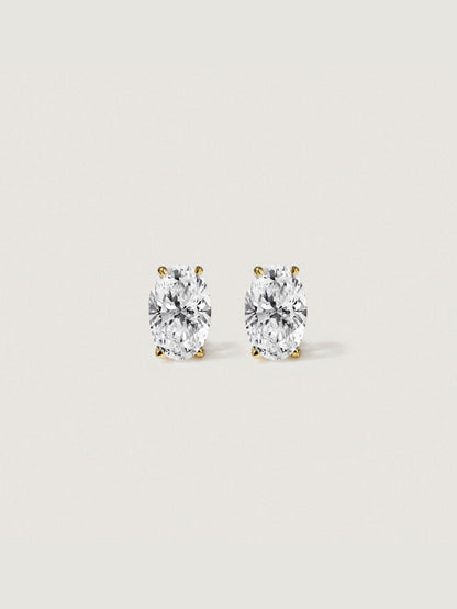Diamonbliss Lab-Grown Diamond 1.0 cttw Oval Solitaire Earrings