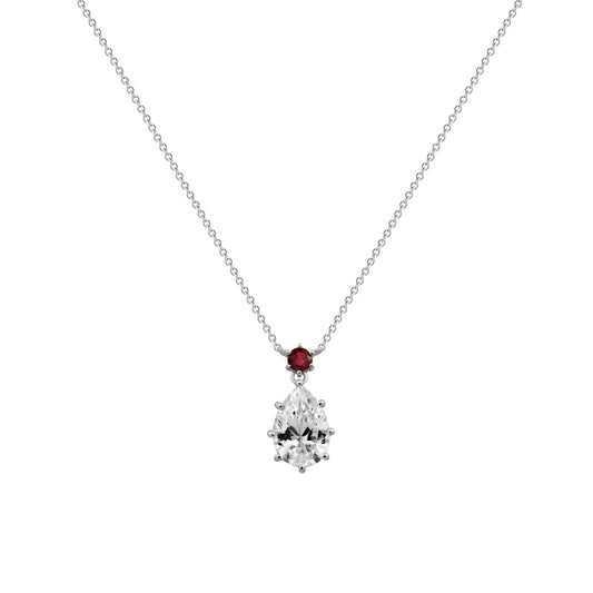Diamonbliss Marilyn Red Accent Pear Shaped Necklace