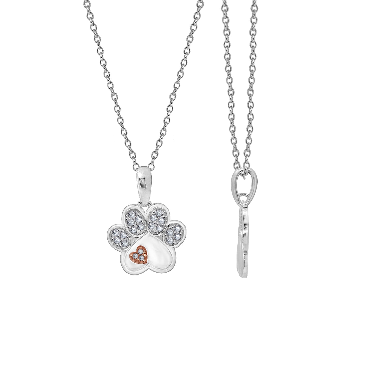 Diamonbliss Marilyn Paw Necklace with Heart