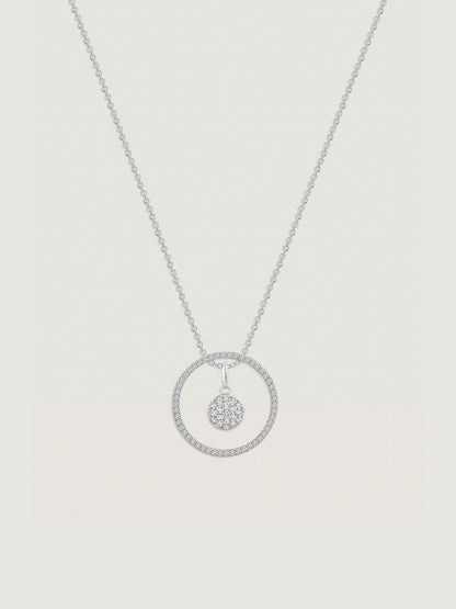 Marilyn Monroe Convertible Pavé Round Pendant Necklace