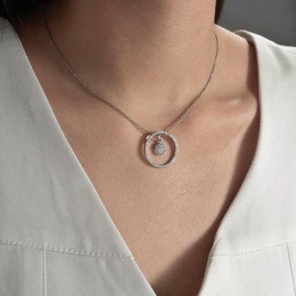 Marilyn Monroe Convertible Pavé Round Pendant Necklace