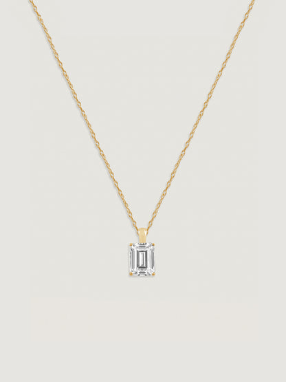 14K Solid Gold Solitaire Necklace