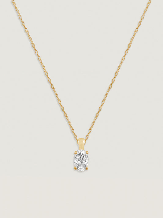 10K Solid Gold Solitaire Necklace