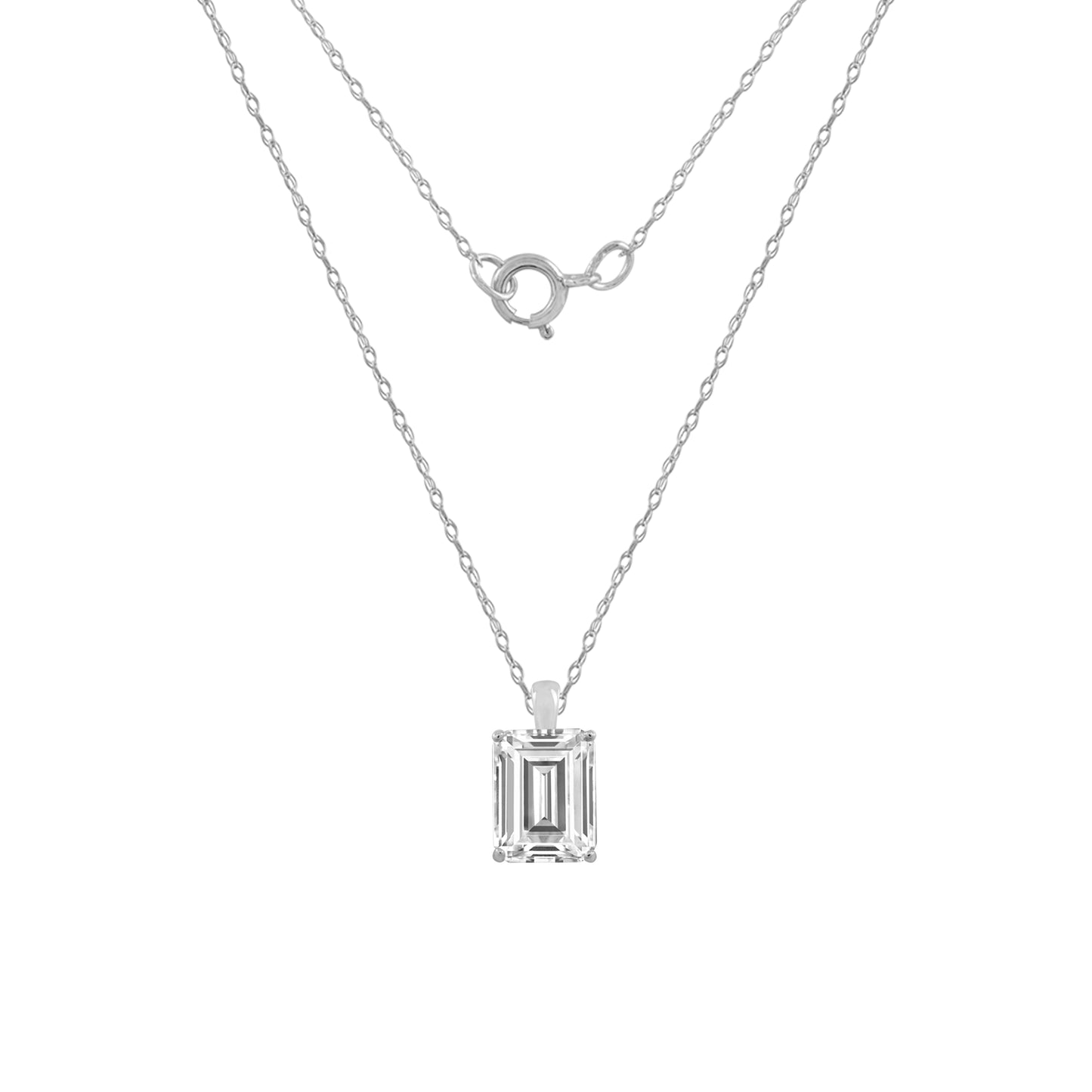 10K Solid Gold Solitaire Necklace