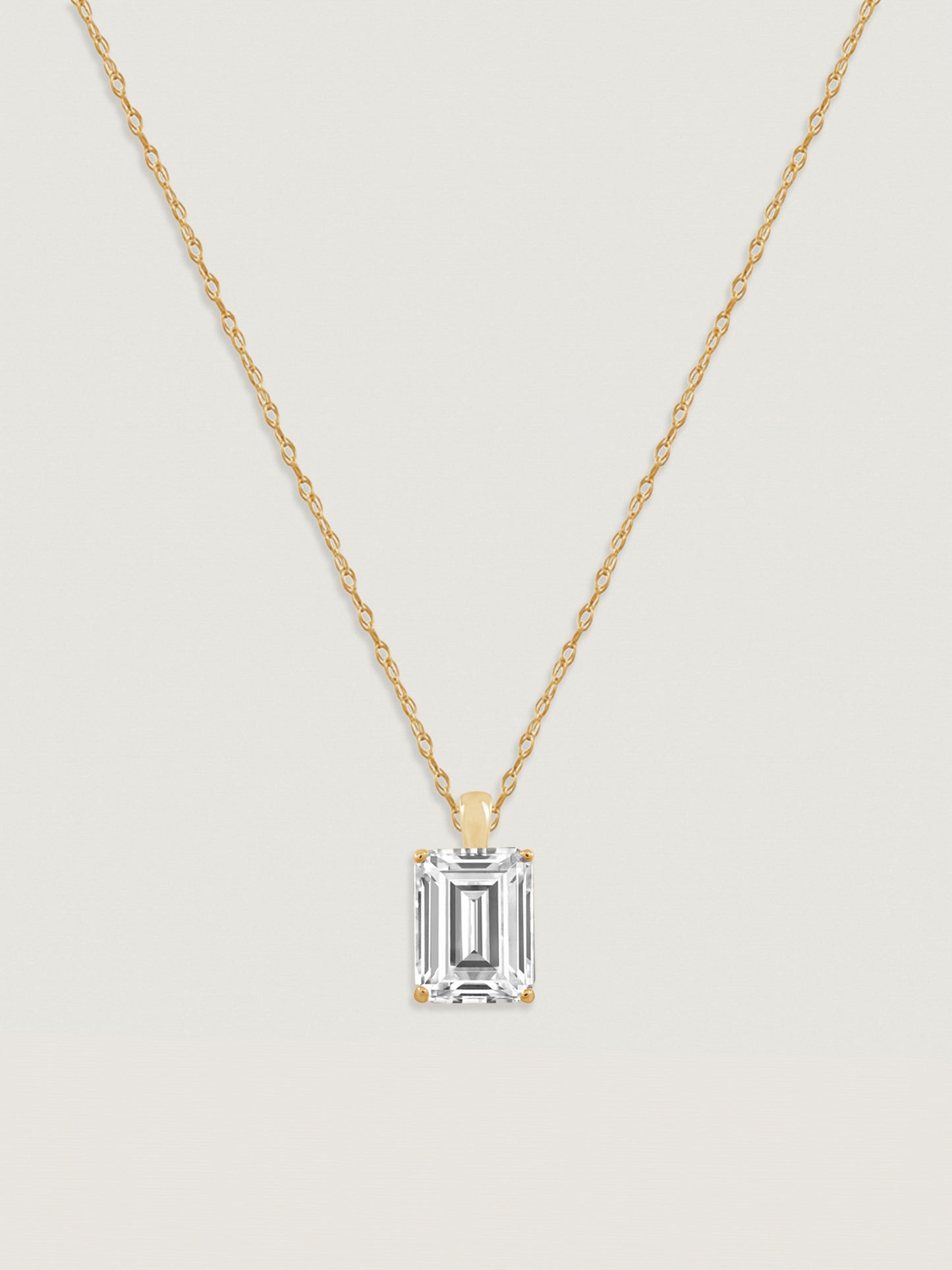 14K Solid Gold Solitaire Necklace