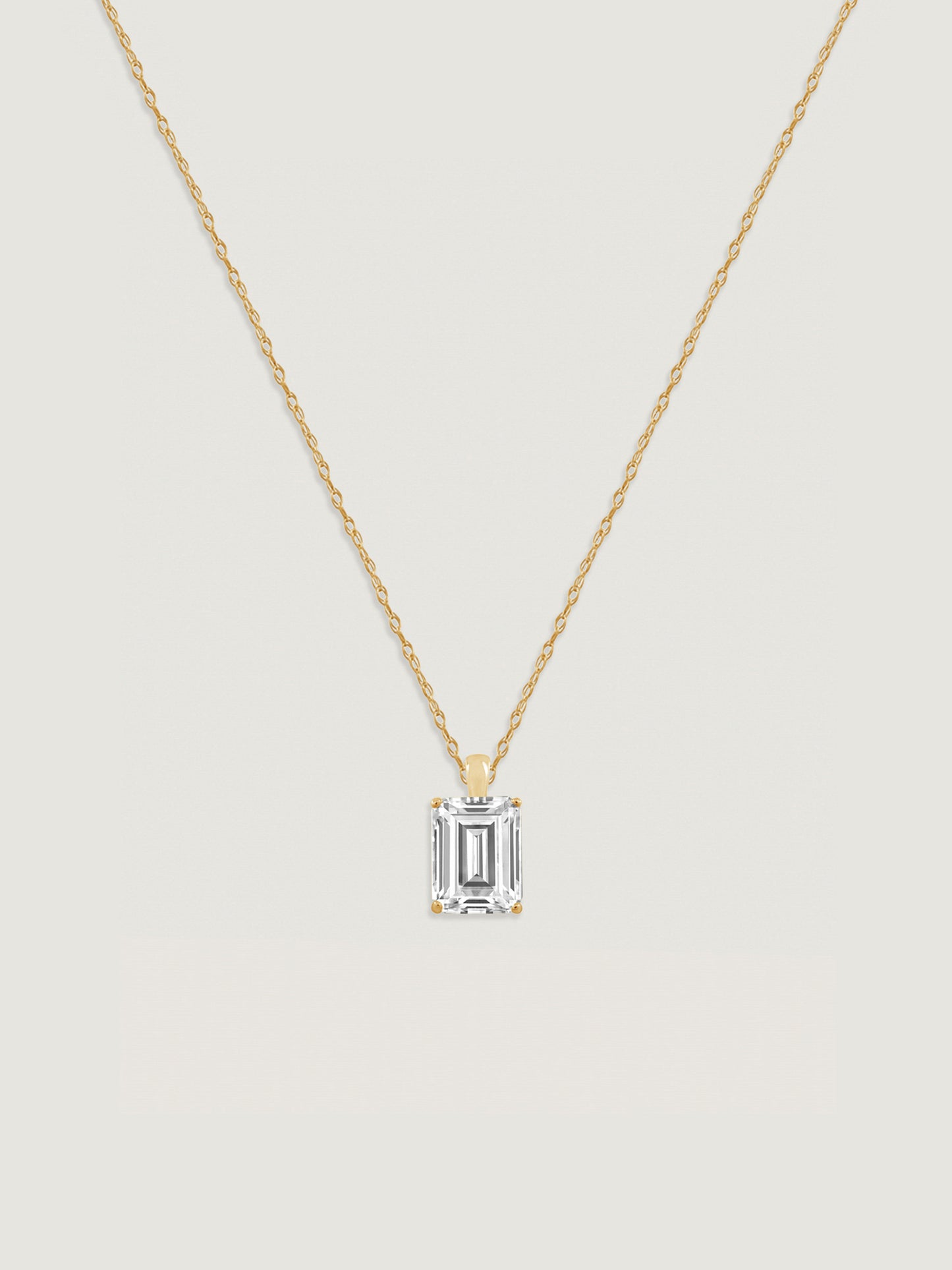 10K Solid Gold Solitaire Necklace