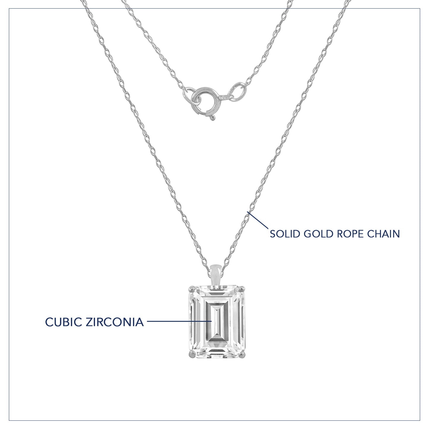 10K Solid Gold Solitaire Necklace