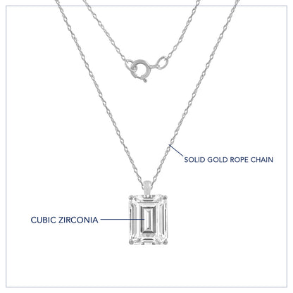 10K Solid Gold Solitaire Necklace