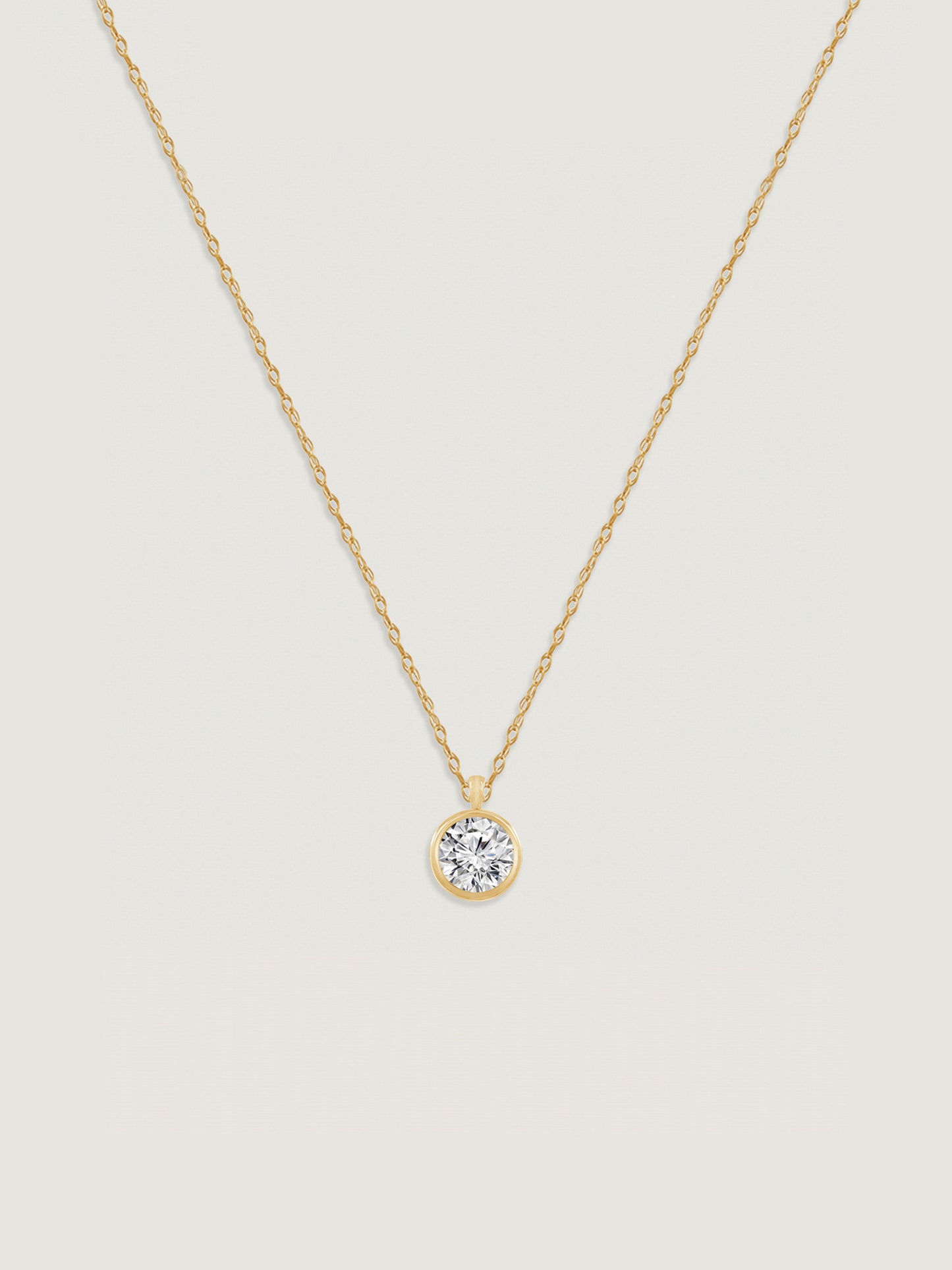 10K Solid Gold Birthstone Pendant Necklace