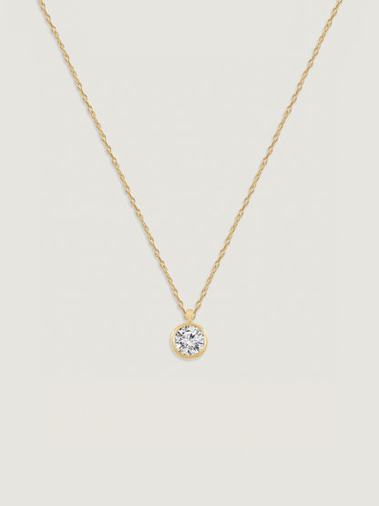 10K Solid Gold Birthstone Pendant Necklace