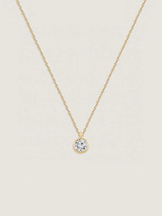 10K Solid Gold Birthstone Pendant Necklace