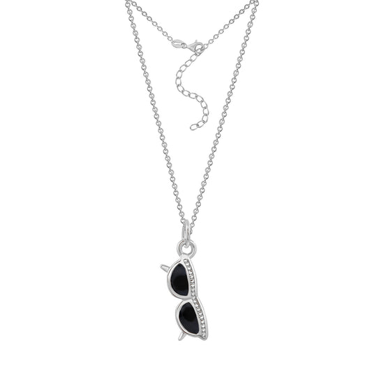 Diamonbliss Marilyn Monroe Black Sunglasses Charm, 16" + 2" extender