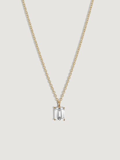 Diamonbliss Lab-Grown Diamond 1.0 cttw Emerald Solitaire Necklace
