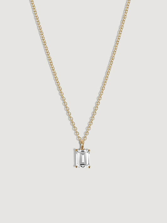 Diamonbliss Lab-Grown Diamond 1.0 cttw Emerald Solitaire Necklace