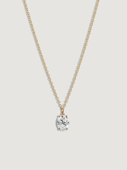 Diamonbliss Lab-Grown Diamond 1.0 cttw Oval Solitaire Necklace