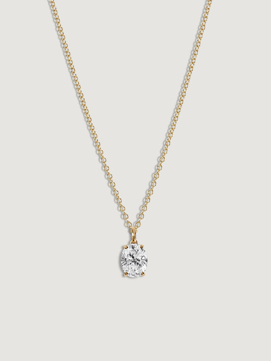 Diamonbliss Lab-Grown Diamond 1.0 cttw Oval Solitaire Necklace