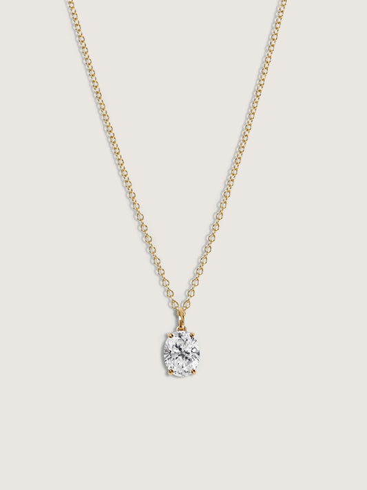 Diamonbliss Lab-Grown Diamond 1.0 cttw Oval Solitaire Necklace