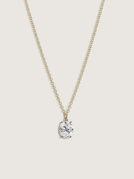 Diamonbliss Lab-Grown Diamond 2.0 cttw Oval Solitaire Necklace