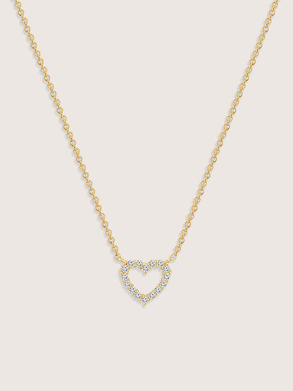 Lab Grown Diamond Accent Heart Pendant Necklace
