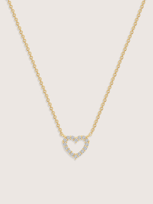 Lab Grown Diamond Accent Heart Pendant Necklace